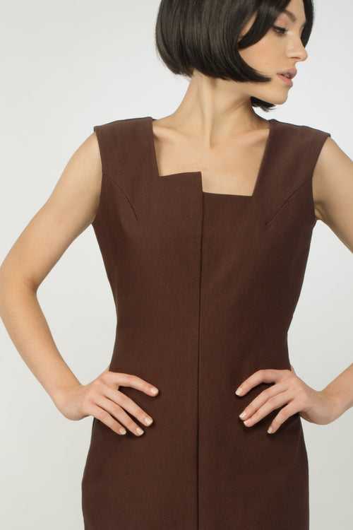 Oak Boxy Neck Dress