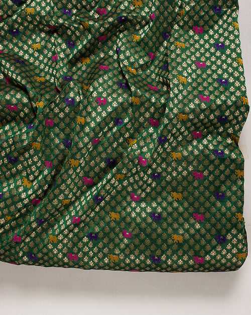 Zari Jacquard Pure Taffeta Silk Fabric