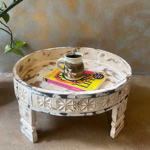 Wooden Distressed Grinder/Chakki Table