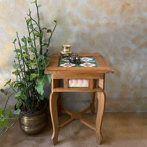 Antique Tall Tile Table