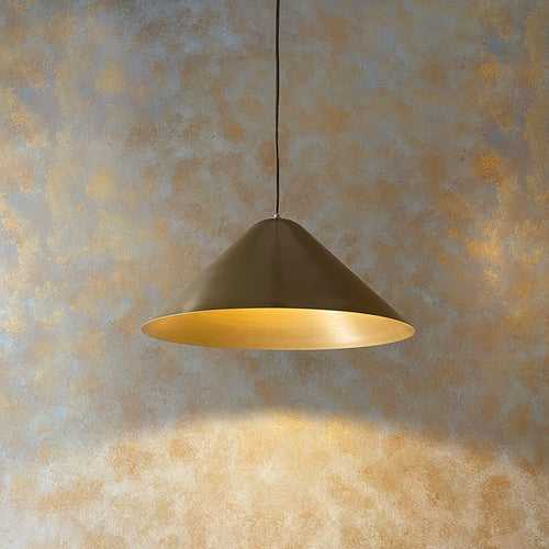 Conical Gold Hanging Light