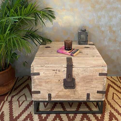 Rustic Wooden Box Coffee Table
