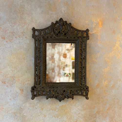 Victorian Carved Metal Mirror