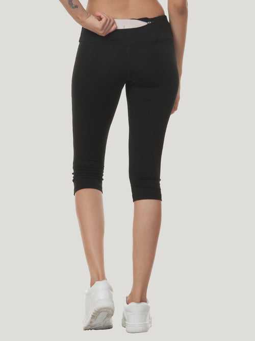 Women’s Stretch Dryfit 3/4th Legging with Waist Phone Pocket