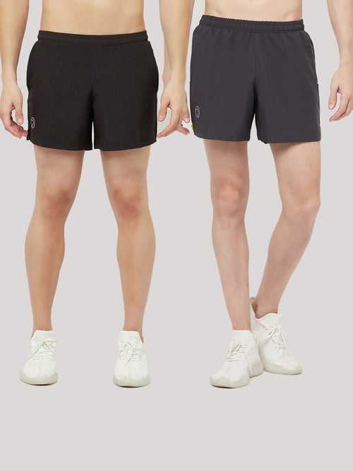 5" Shorts with Zipper Pocket - Pack of 2 Black & Grey