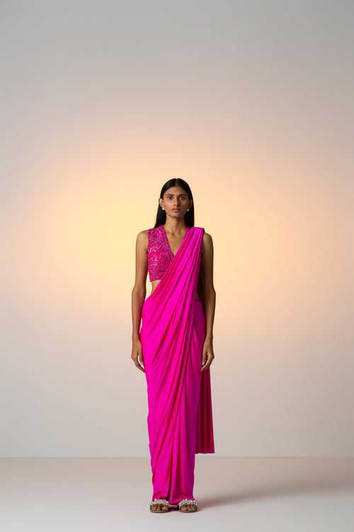 DAHLIA [ Sari Set / Pink ]