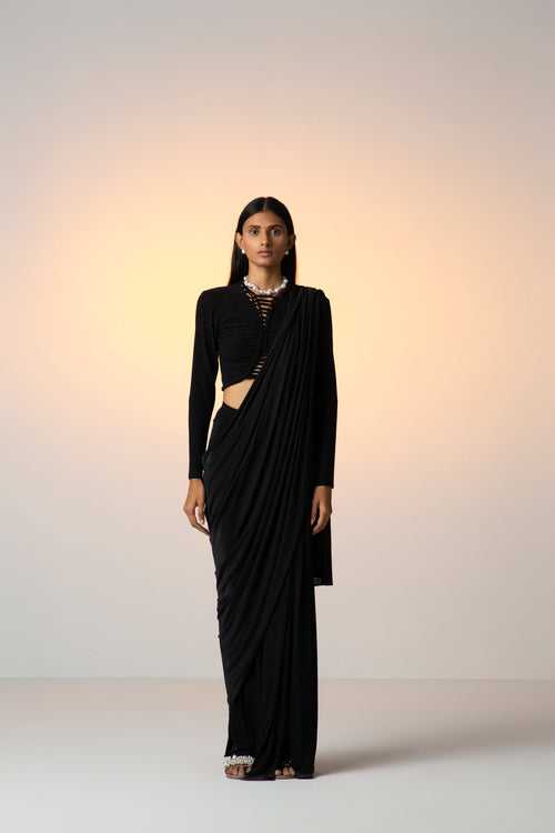 WINDSONG [ Sari Set / Black ]