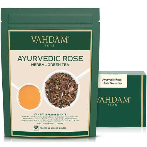 Ayurvedic Rose Herbal Green Tea, 100gm