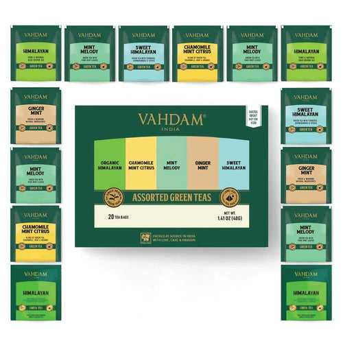 Green Tea Bags Sampler | 5 Variants, 20 Count