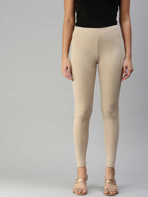 Ankle Length Leggings Cotton-Sand