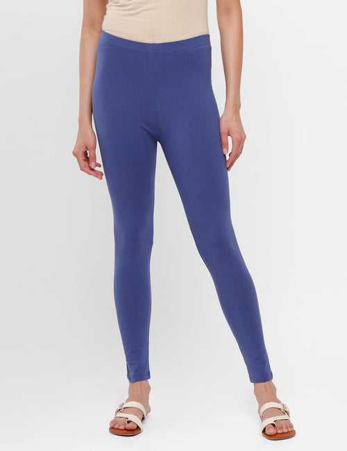 Ankle Length Leggings Cotton-True Indigo