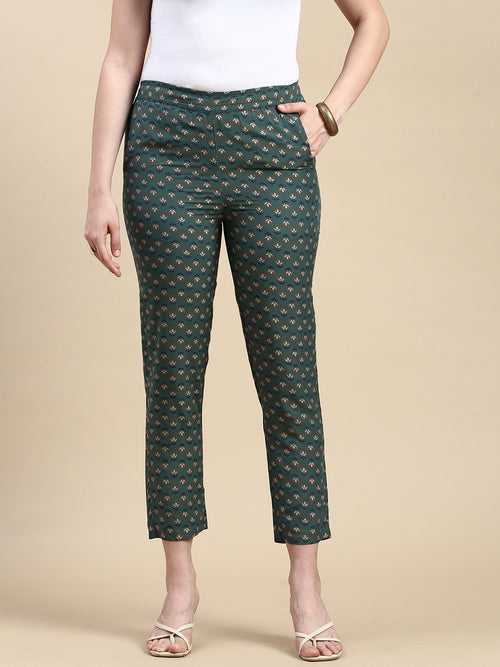Straight Pant AOP-Green