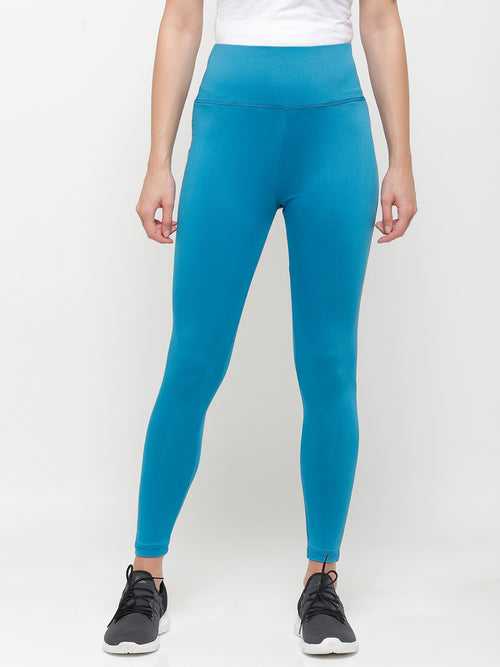 Ladies Active Wear Leggings Turkish Blue