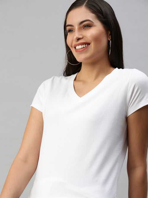 Women's Half Sleeve Top White