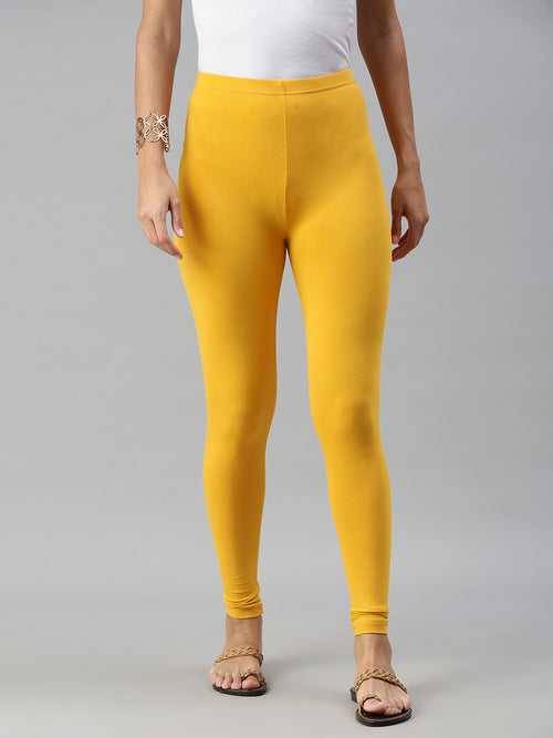 Ankle Length Leggings Cotton-Mustard