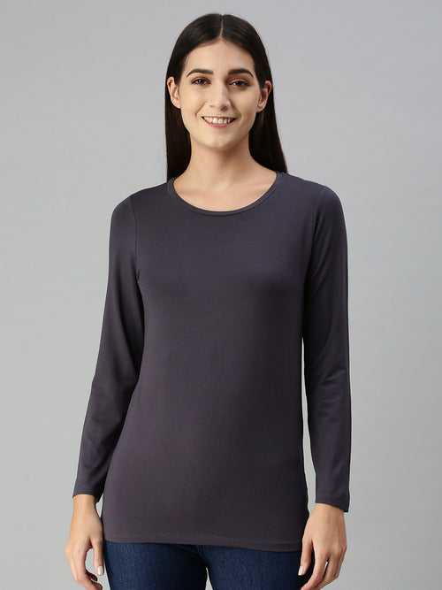 Ladies Full Sleeve Active-T-Shirt Grey