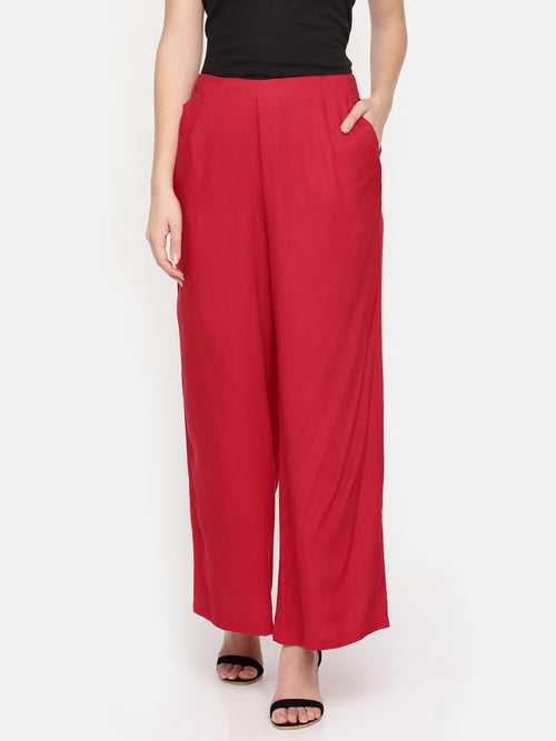 Ladies Palazzo Red