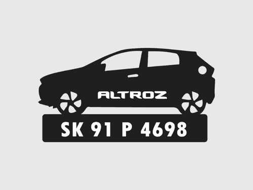Car Shape Number Plate Keychain - VS68 - Tata Altroz