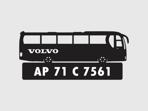 Bus Shape Number Plate Keychain - VS992