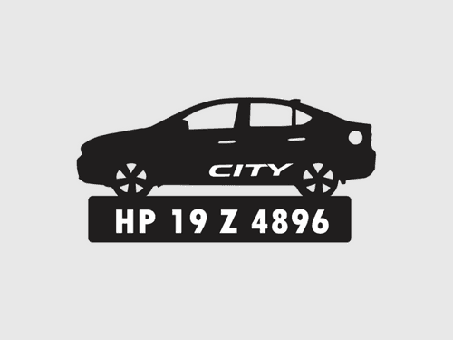 Car Shape Number Plate Keychain - VS63 - Honda City