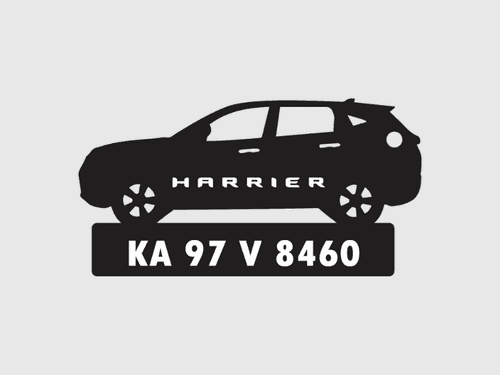 Car Shape Number Plate Keychain - VS66 - TATA Harrier