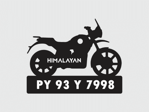 Bike Shape Number Plate Keychain - VS32 - Royal Enfield Himalayan