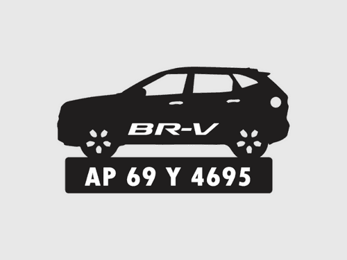 Car Shape Number Plate Keychain - VS93 - Honda BR-V