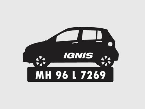 Car Shape Number Plate Keychain - VS86 - Maruti Suzuki Ignis