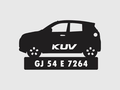 Car Shape Number Plate Keychain - VS75 - Mahindra KUV