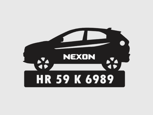 Car Shape Number Plate Keychain - VS57 - Tata Nexon