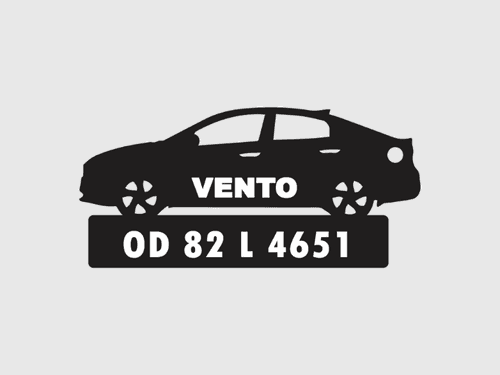Car Shape Number Plate Keychain - VS78 - Volkswagen Vento