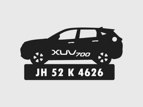 Car Shape Number Plate Keychain - VS85 - Mahindra XUV700