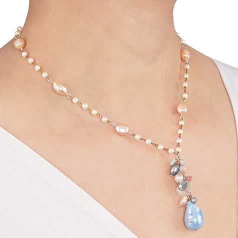 Kate Style Freshwater and Baroque Pearl Necklace