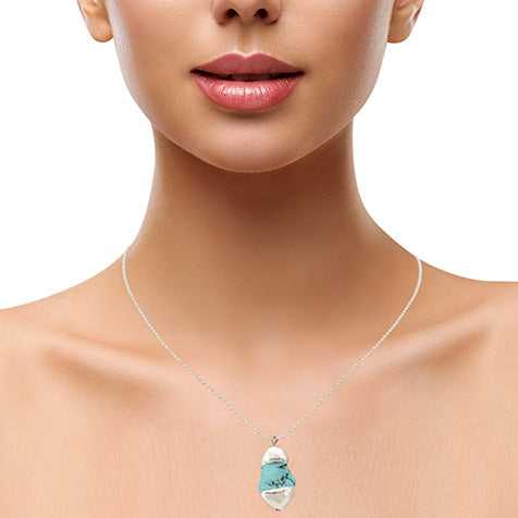 Lucky Turquoise Pendant Chain Necklace