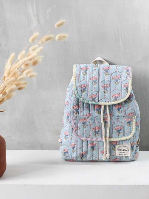 KIDS -SKY-BLUE FLOWER JAAL BAG