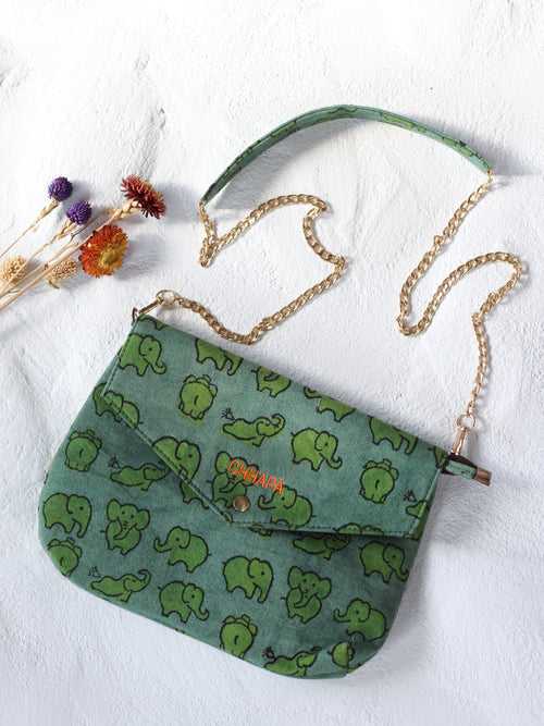 Canvas Elephant Sling Bag