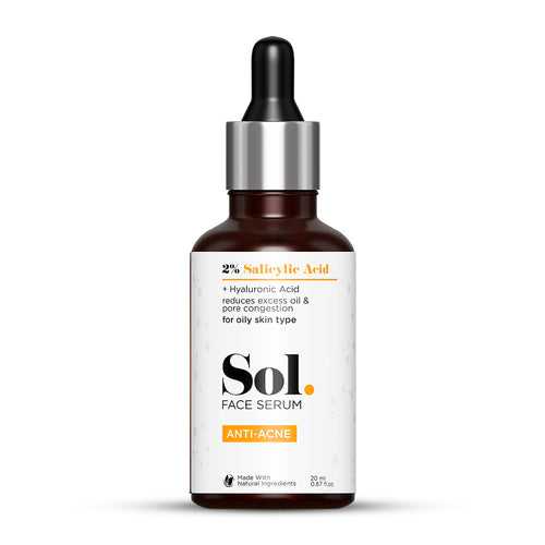 Sol. 2% Salicylic Acid Anti-Acne Face Serum | Hyaluronic Acid Base