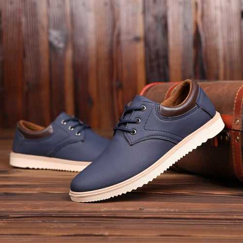 Work waterproof non-slip large leather shoes men's work shoes casual shoes Korean style men's shoes spring trendy shoes
