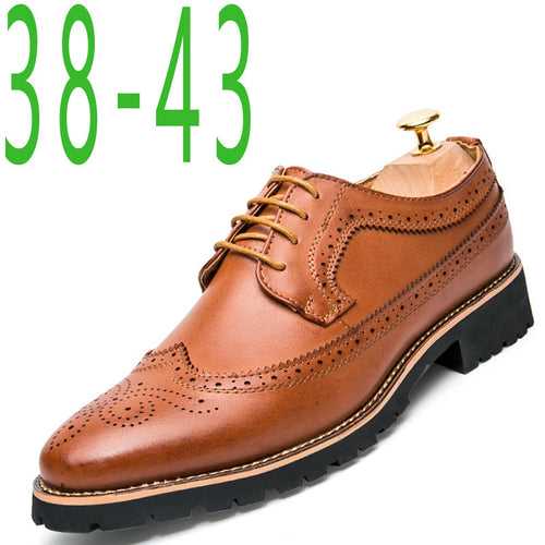 Foreign   Brogue Men's Shoes British Carved Brogue Carved Men's Shoes Thick Sole Retro Brogue Men's Shoes AliExpress
