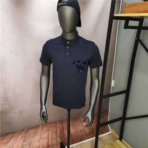 Polo shirt boys' short-sleeved T-shirt trendy student versatile half-sleeved summer lapel top trendy brand youth T-shirt