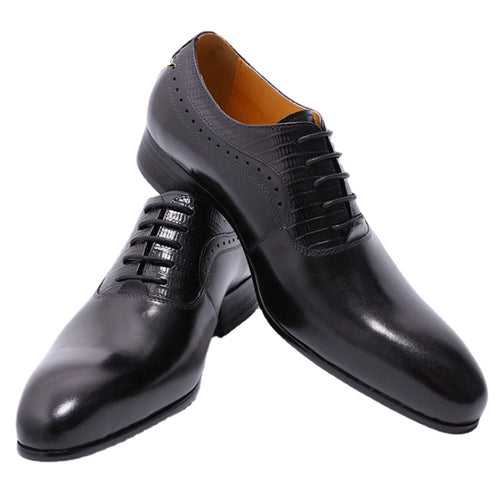 New Commuter Business Formal Wear Leather Shoes Men's Fashionable Men's Lace-up Oxford Shoes Top Layer Cowhide Handmade Shoes