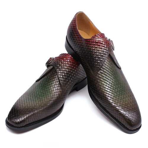 Men's Casual Shoes Authentic Leather Loafers Woven Leather Shoes Mixed Color 2021 Cross-Border High-End Business Leather Shoes Men
