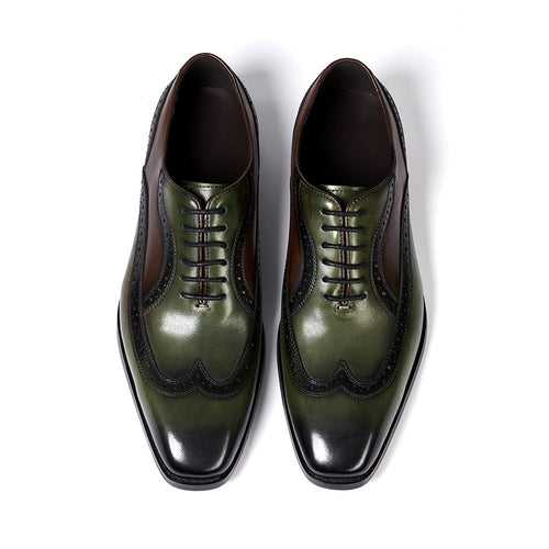 Factory Wholesale Pointed Leather Shoes Men's British Business Dress Genuine Leather plus Size Oxford Shoes Trend Multicolor Handmade Men's Shoes