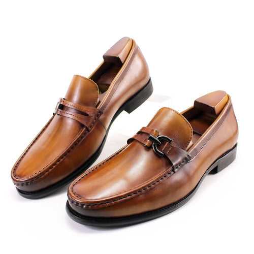 Loafers Men's Leather round Head Slip-on Rubber Wear-Resistant Outsole Leather Shoes Men's Business Casual Men's Shoes Cross-Border