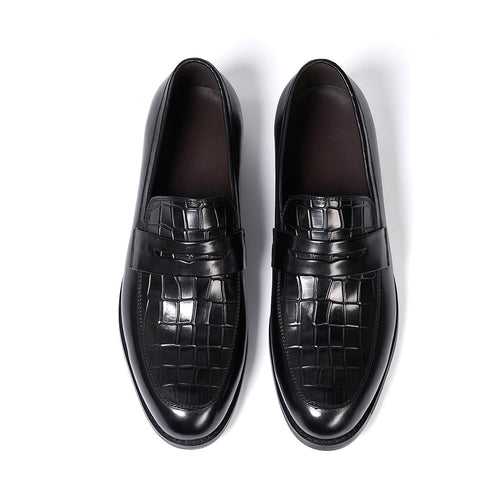 Loafers Men's Cowhide Handmade High-Grade Leather Shoes Men's Slip-on Penny Shoes Slip-on Shoe for Men