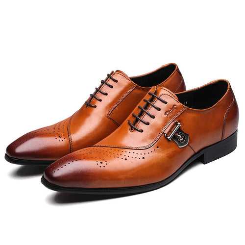 New Italian Genuine Leather Business Formal Wear Leather Shoes Men's Fashion Men's Cowhide Oxford Shoes Cross-Border Handmade Custom