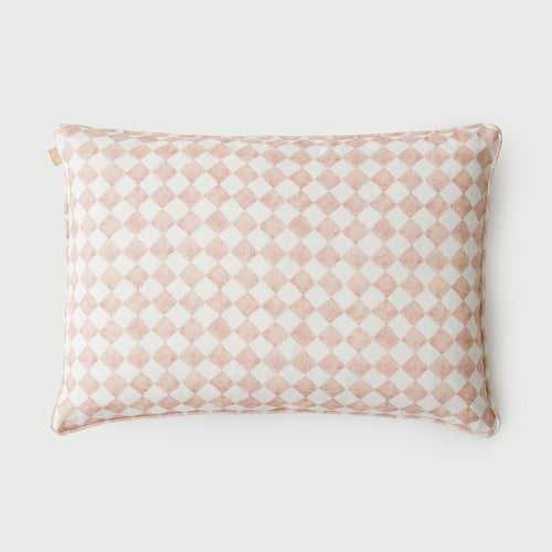 Checker Blush Oblong Cushion Cover by Sanctuary Living