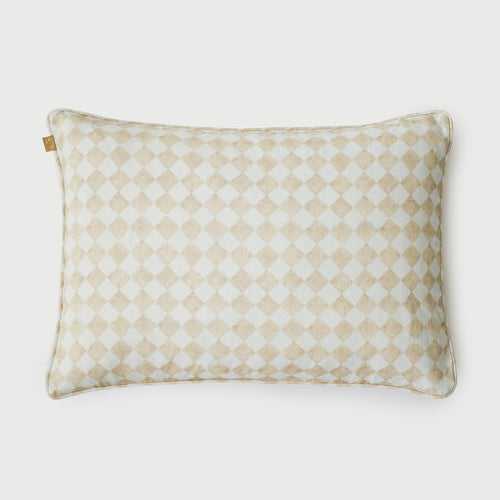 Checker Beige Oblong Cushion Cover by Sanctuary Living