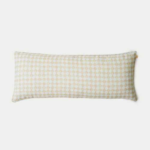 Checker Beige Lumbar Cushion Cover by Sanctuary Living