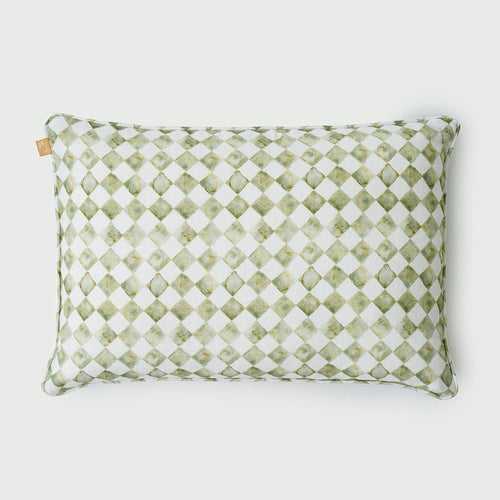 Checker Green Oblong Cushion Cover by Sanctuary Living